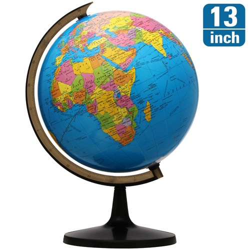 13'' World Globe with Stand Rotating Geography Ocean Classroom Learning Desktop - Picture 2 of 12
