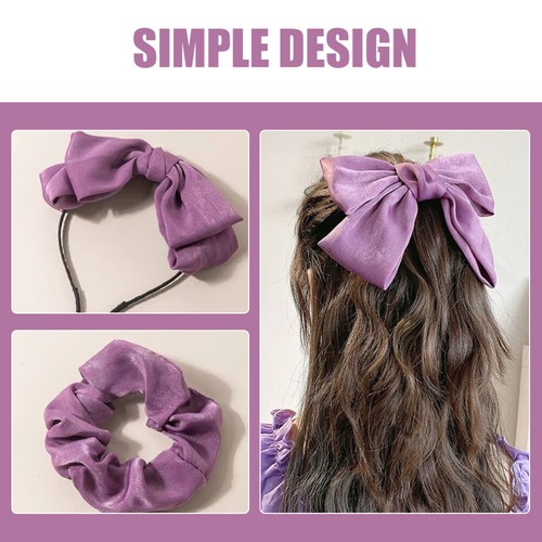 Hair Accessories Set Bow Headbands for Women Scrunchies Women's Miss - Picture 3 of 12