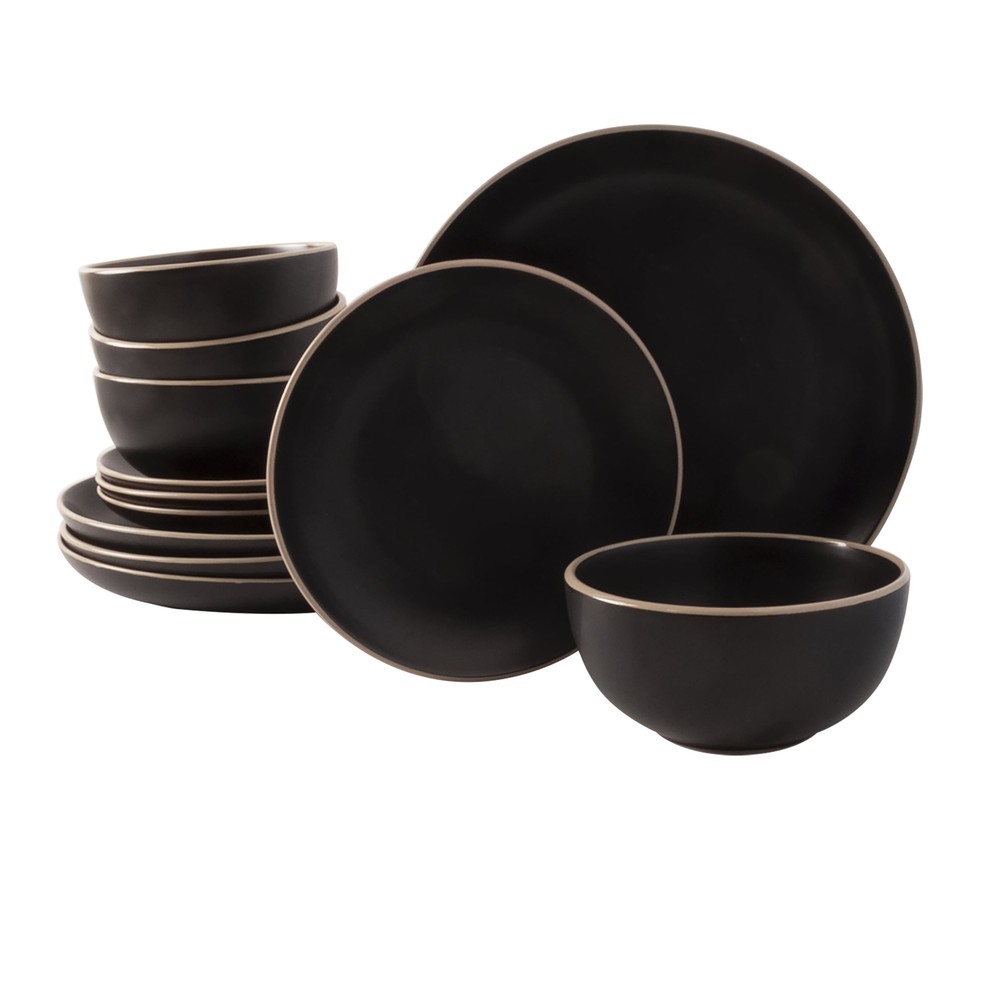 Matte 12-Piece Dinnerware Set Dinnerware Sets Plate