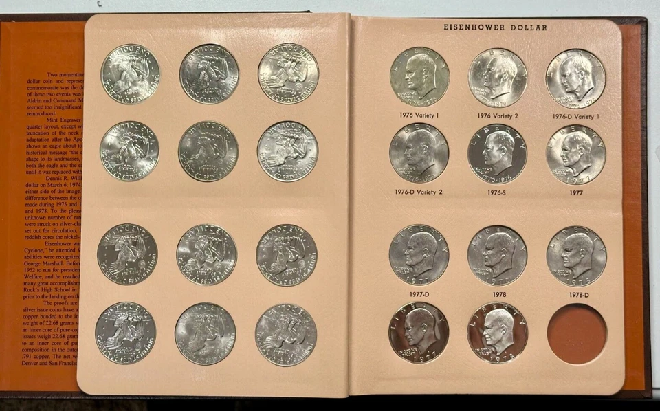 Complete IKE Eisenhower Dollar Set 1971-1978 of 23 Coins PDS PROOF Dansco Album - Image 4 of 4