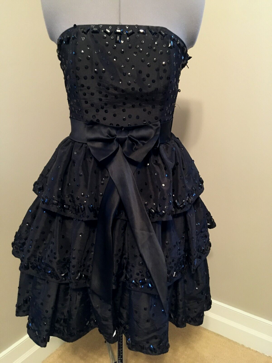 Betsey Johnson Dress Black A-Line Cocktail Dress