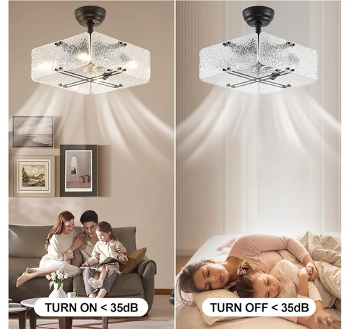 16" Black Farmhouse Ceiling Fan Light Ceiling Fixture, Industrial Ceiling Fan... - Picture 7 of 9