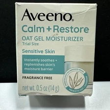 (1x) Aveeno Calm+Restore OatGel Face Moisturizer Sensitive Skin 0.5oz Trial Size