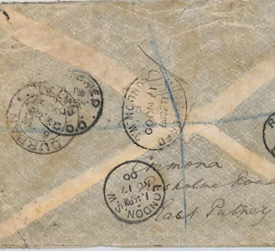 Sudáfrica NATAL Cubierta *Estcourt* 1900 CDS Reg'd Forwarded COUTTS Londres XJ179 Foto 4 de 4