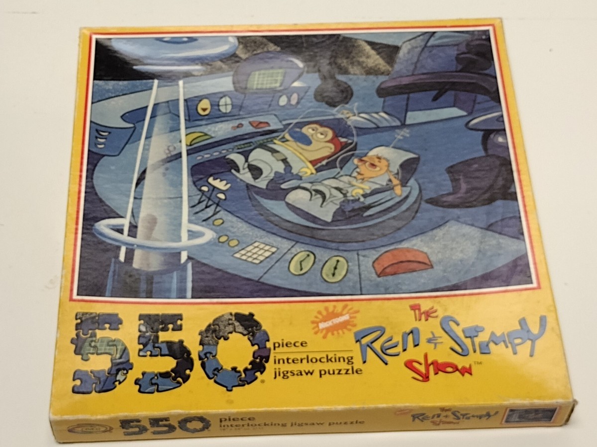 REN AND STIMPY SHOW 550 Piece INTERLOCKING PUZZLE 18X24” VINTAGE