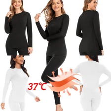 Women Thermal Underwear Sets Long Johns Base Layer Lightweight Thermal 2 PCS Set