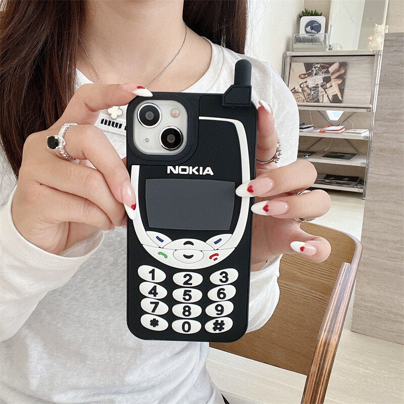 For iPhone 16 15 14 13 Pro Max Cute Cartoon Nokia Case Shockproof