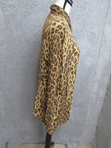 Camicia Ralph Lauren LRL donna XL stampa leopardata seta mogli audace tendenza glamour - Foto 5 di 21