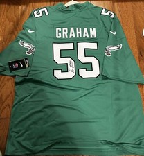 BRANDON GRAHAM signed EAGLES custom kelly green jersey
