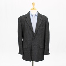 Perry Ellis 42L Gray Sport Coat Blazer Jacket Solid 3B Wool