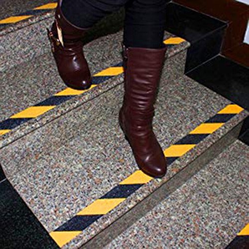 Black & Yellow Hazard Warning Safety Stripe Floor Tape • 2 Inch x 36 Yards - Picture 4 of 7