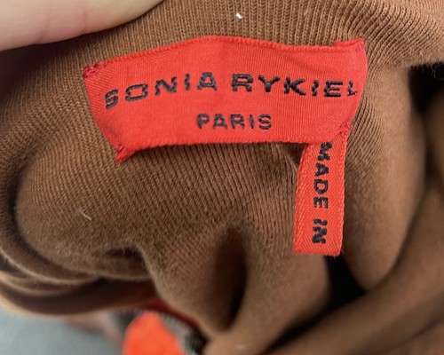 Sonia Rykiel girls neon orange velour w/ purple trim zip up sweatshirt sz 10Y - Picture 3 of 4