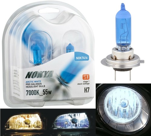 Nokya 7000K White H7 Nok7416 55W Two Bulbs Head Light Low Beam Replacement Fit - Picture 1 of 12