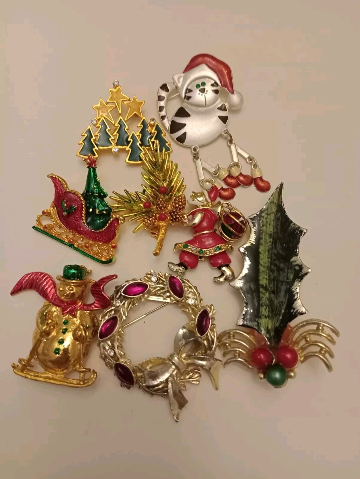 Vintage Brooch Lot of 8 Christmas Brooches eBay
