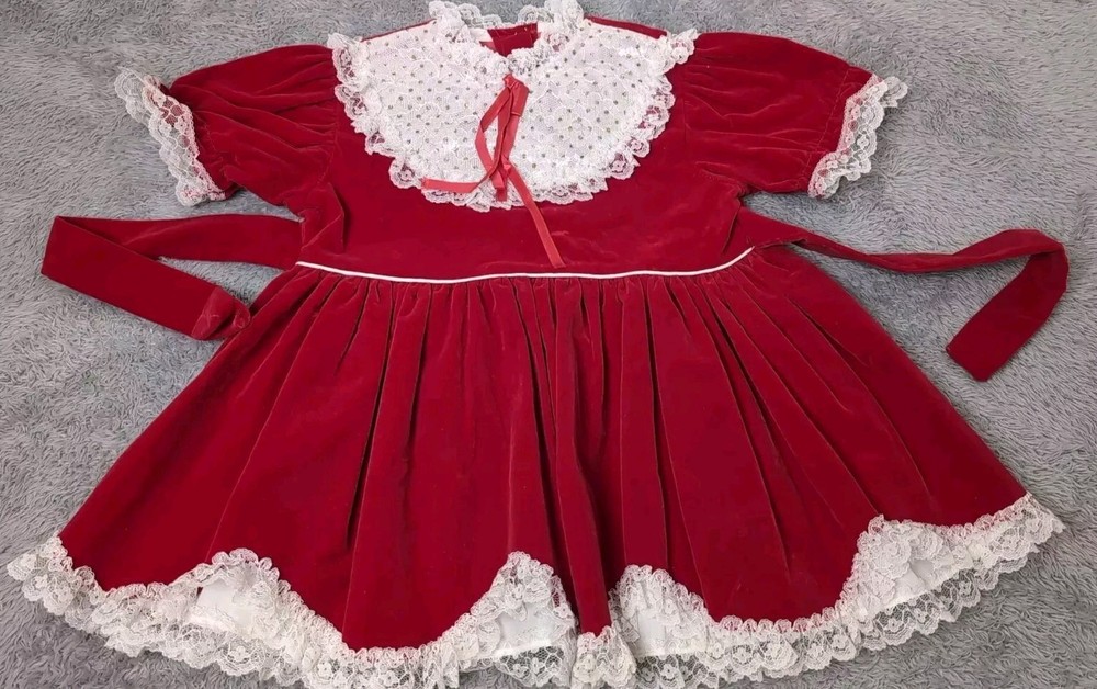 Vintage Babies Christmas Dress 3T East Shore Baby Products Inc. Brooklyn U.S.A.