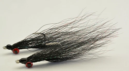 6ct - Black Clouser Minnow Flies - Mustad Saltwater Duratin Hooks