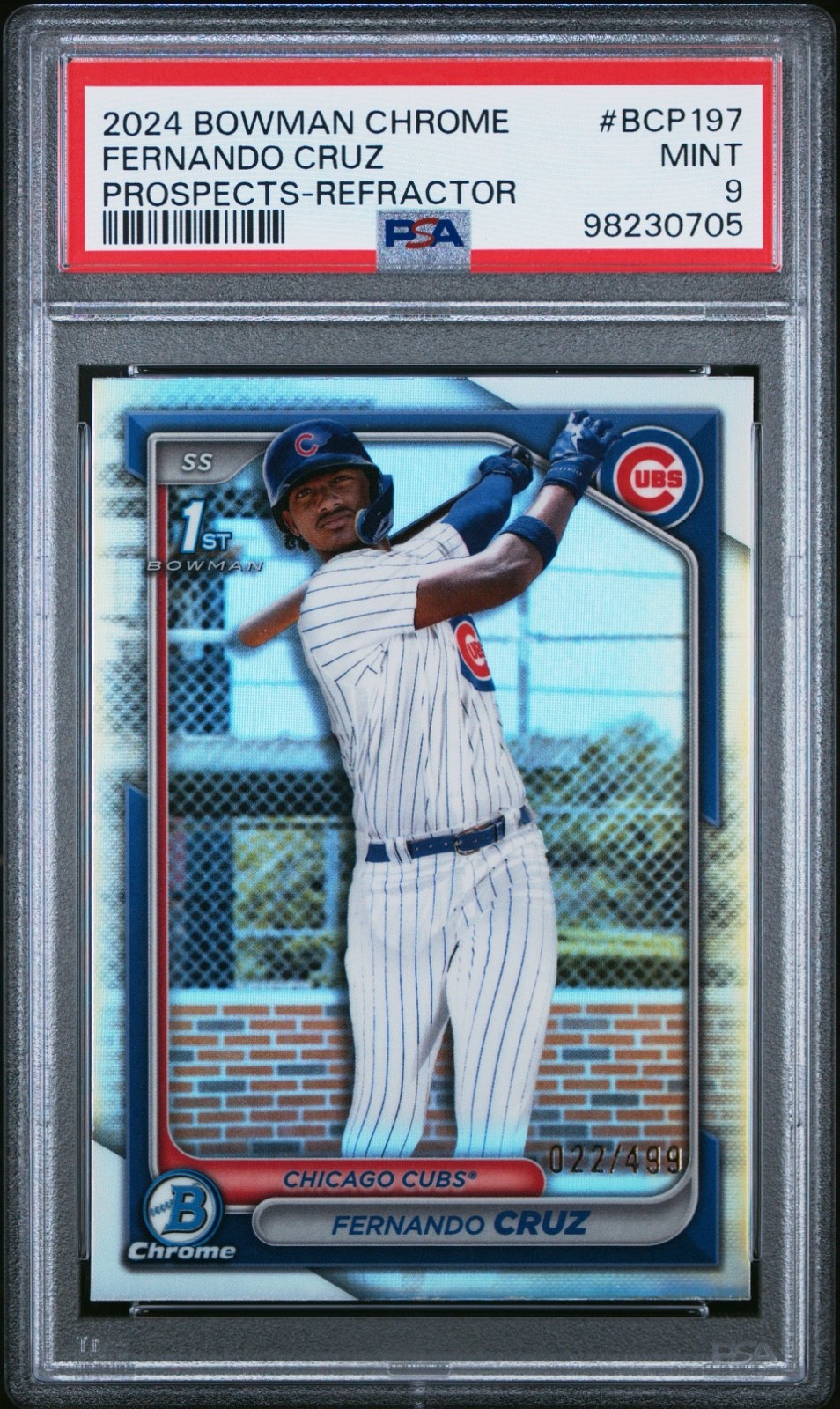 Fernando Cruz 2024 Bowman Chrome Refractor /499 PSA 9 #BCP197