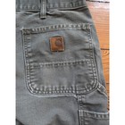 Vintage Carhartt Moss Green Duck Canvas Dungaree Fit Carpenter Pants Distressed — photo 7