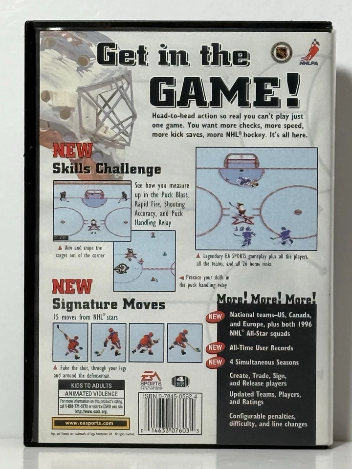 NHL 97 (Sega Genesis 1996) Complete w/ Manual & Reg Card EA Sports Hockey Tested - Image 4 of 4
