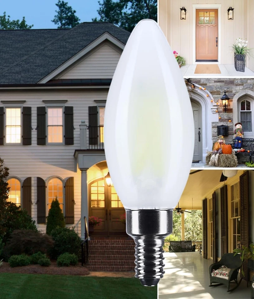 Satco S12498 - 8 Watt B11 LED E12 Frosted Light Bulbs - 5000K (6 or 24 Pack) - Image 4 of 4