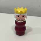 Vintage Fisher Price Little People Wooden Castle Queen Figure Purple