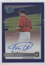 2020 Donruss Optic Rated Rookie Signatures Purple Prizm Aaron Civale Auto v1x