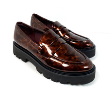 Franco Sarto Balin Womens Size 5.5 Brown Tortoise Slip On Penny Loafer Shoes