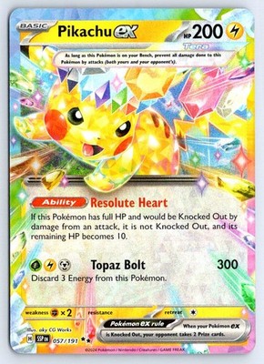 PIKACHU EX 057 SURGING SPARKS POKEMON NM