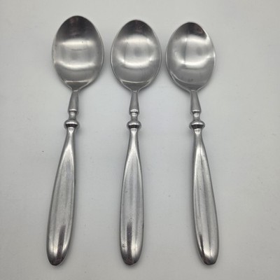 Hampton Silversmith BISTRO Oval Soup Spoons 7 5/8'' Stainless Flatware Set of 3