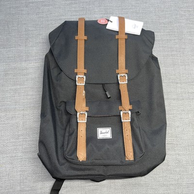 Herschel Little America Laptop Backpack, Black/Tan, Classic 25.0L New w/Tags!!