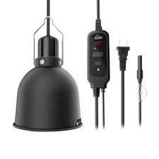 Reptile Light Fixture with Dimming Thermostat, 5.5 Inch Deep Dome Lamp Fixtur...