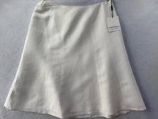 Calvin Klein Skirt Size 8 White Linen Blend Lined A-Line Office Preppy