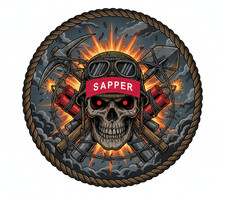 US ARMY SAPPER COMBAT ENGINEER STICKER T-SHIRT HOODIE HAT CAP PIN UP VET GIFT