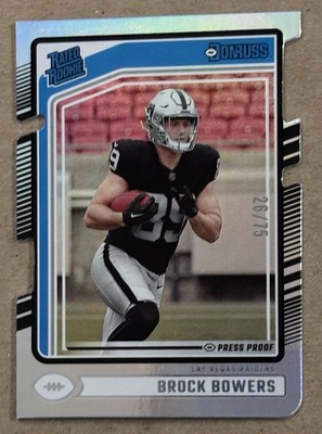 2024 PANINI DONRUSS PRESS PROOF SILVER DIE CUT #394 BROCK BOWERS RC #’D 25/75