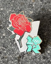 London 2012 Olympics Red Rose of England Enamel Pin Badge