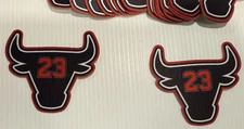 (Lot Of 2) Michael Jordan 23 Chicago Bulls Big Large Iron On Patch MJ ICON Logo