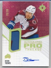 2023 - 24 UD Ultimate PT - DT Devon Toews Pro Threads 70/99 Avalanche