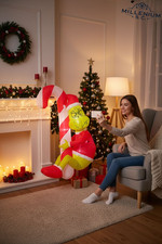 The Grinch Hanging Airblown Inflatable 4.5 ft LED Light Up Christmas Prop