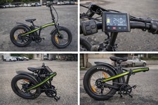 Argento NTO Bici Elettrica Pieghevole 20” Fat