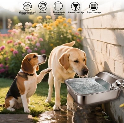Stainless Steel Automatic Dispenser Drinking water Bowl Pet Cat Dog Livestock