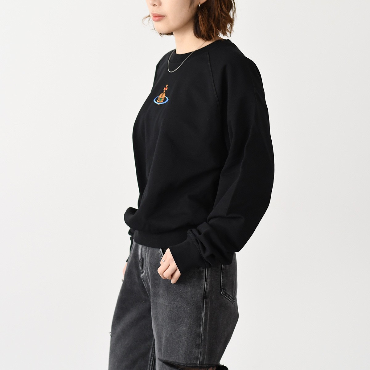 【国内即発】Vivienne Westwood RAGLAN スウェットシャツ Vivienne Westwood RAGLAN Sweatshirt Black Women's Size M