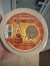 30 Ft Oil Lamp Wicks, 1/2 Inch Flat Cotton Lantern Wick for Oil Lamps
