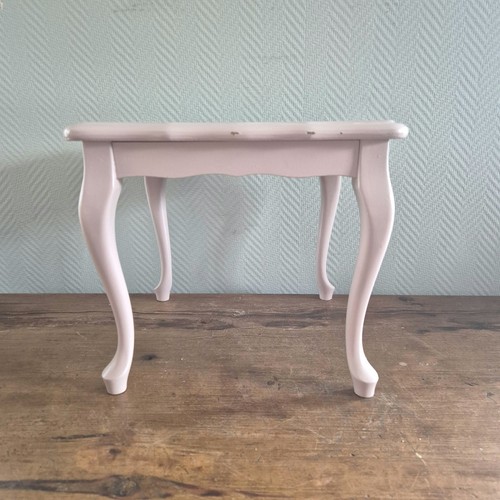 Pink Side Table Queen Anne Solid Wood Cabriolet Legs - Picture 3 of 8