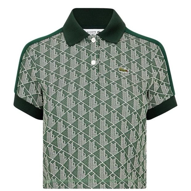 Polo Lacoste Monograma 38 10 Medio Verde Recortado Caimán Manga Corta Foto 4 de 4