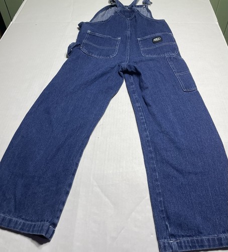 Youth Key Bib Overalls Blue 100% Cotton Size 10 - Picture 2 of 4