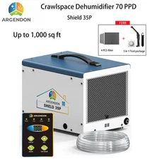 ARGENDON 70 Pint Crawlspace Dehumidifier Basement Garage 1000sq w/Pump and Hose