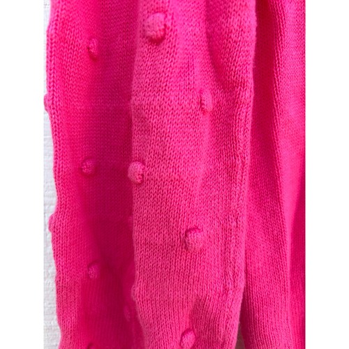 H&M Sweater, Magenta, Raised Ball Detailing, Gathered Sleeves, Size 8/10 - Picture 6 of 6