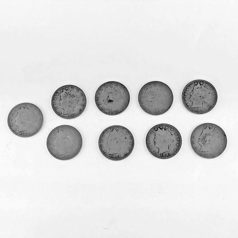 Liberty Head Nickel lot of 9 *Various Years* #121486