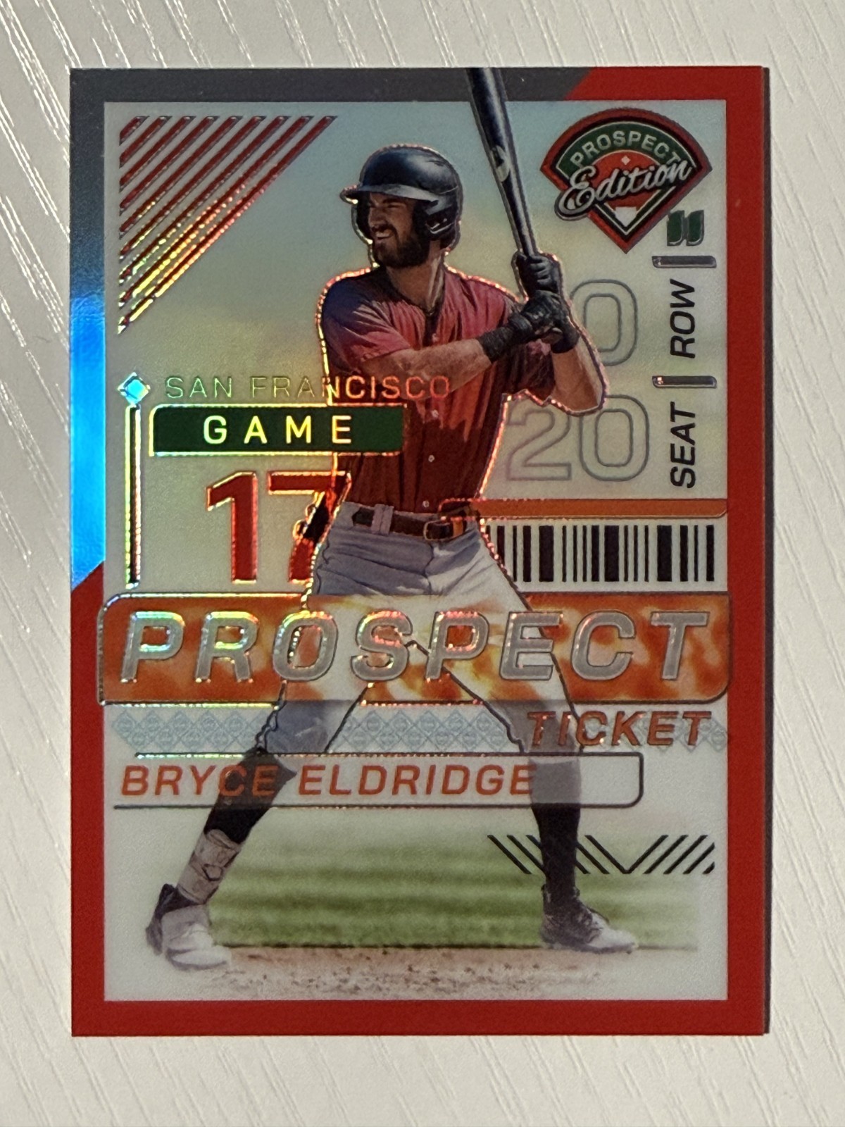 Bryce Eldridge 2024 Panini Prospect Edition Red Prizm #132 178/199 Giants