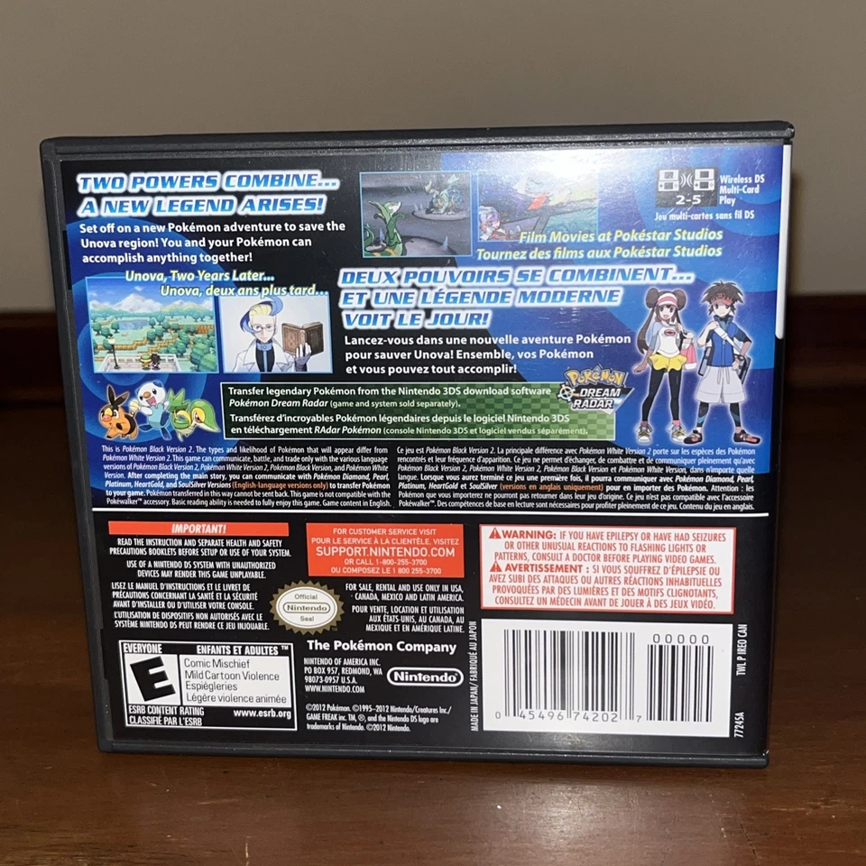 Pokémon Black Version 2 (Nintendo DS, 2012) Complete In Box / Mint Condition - Image 2 of 4